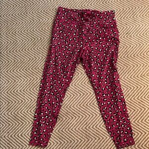 Leopard Print ladies Leggings - Pink &Black XL